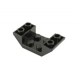 Šikmá kostka, obrácená, dvojitá 45°, 4 x 2 x 1, uprostřed otvor (Spodek vagonu) - černá - LEGO 4871