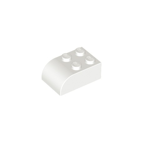 Díl střechy vagonu / kostka zahnutá 2 x 3 x 1 - bílá - LEGO 6215