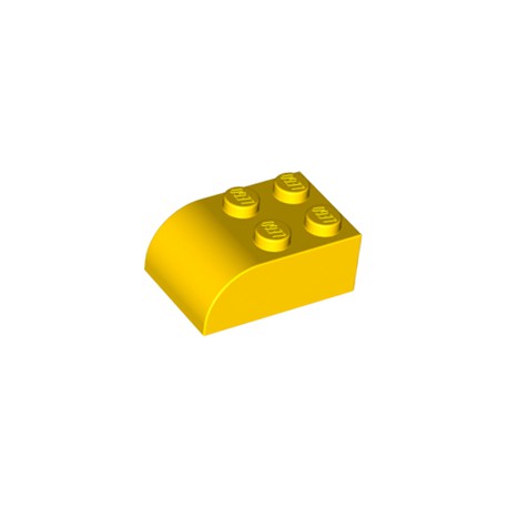 Díl střechy vagonu / kostka zahnutá 2 x 3 x 1 - žlutá - LEGO 6215