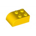 Díl střecha vagonu / kostka z jedné strany zaoblená 2 x 3 x 1 - žlutá - LEGO 6215