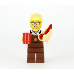 Žena s hrníčkem a hot-dogem z LEGO 60197 Osobního vlaku - originální Minifigurka LEGO City