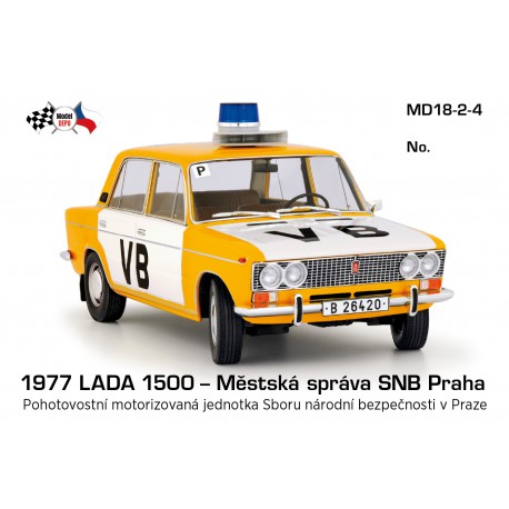 1978 LADA 1500 – Dopravní inspektorát Veřejné bezpečnosti, MS SNB Praha – Model DEPO 1:18