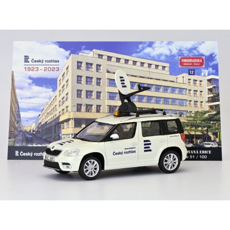 2014 Škoda Yeti – Český rozhlas Zpravodajství – foto pozadí – Model DEPO 1:43, LIMITOVANÁ EDICE 100 ks