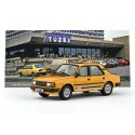 1985 ŠKODA 120 L − Zlatý okr, stříbrná kola, černé kryty kapoty a okna − Export / Tuzex − Abrex/Model DEPO 1:43