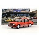 1985 ŠKODA 120 L − červená, bílá kola a zadní kryt − Export / Tuzex − Abrex/Model DEPO 1:43