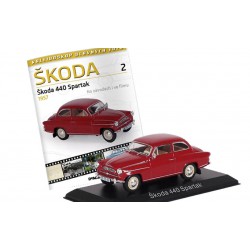 1955 Škoda 440 Spartak − tmavě červený − DeAgostini 1:43, s časopisem